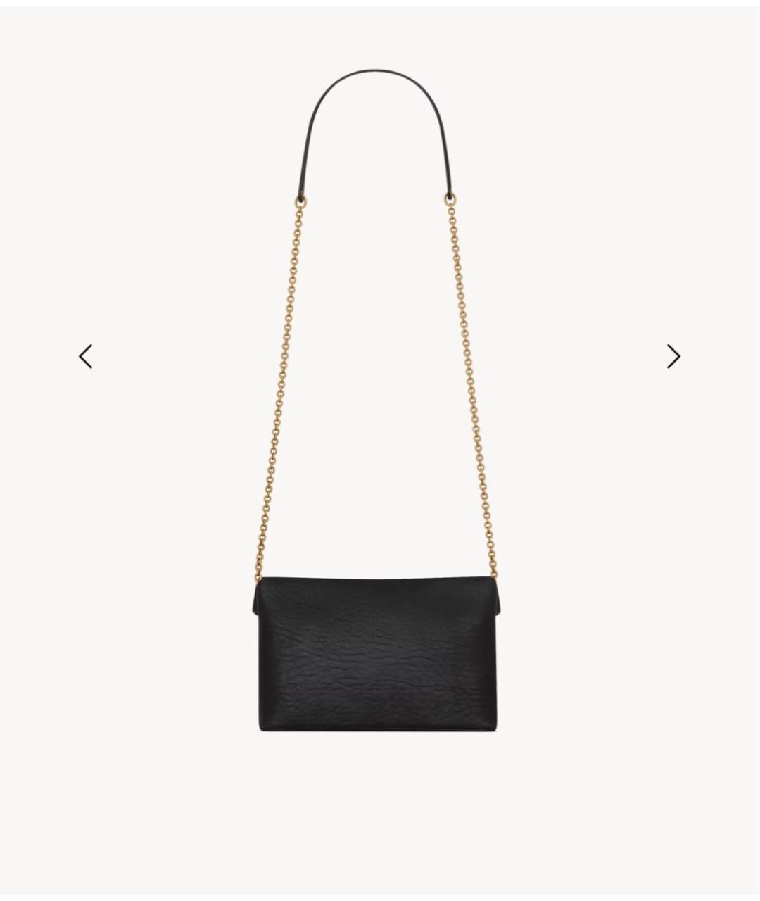 SAINT LAURENT Черная кожаная сумка через плечо, фото 3