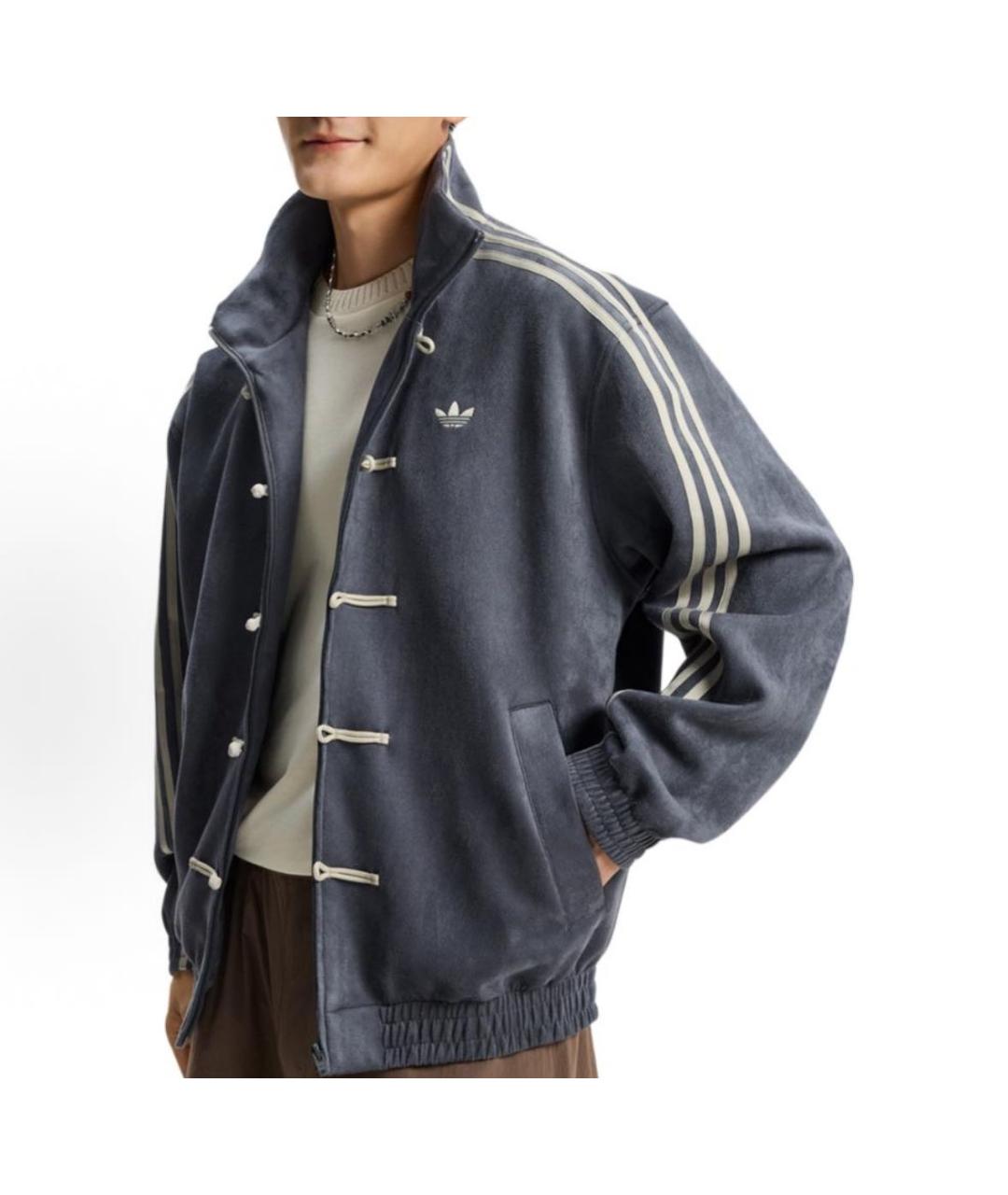 ADIDAS Темно-синяя бархатная куртка, фото 6