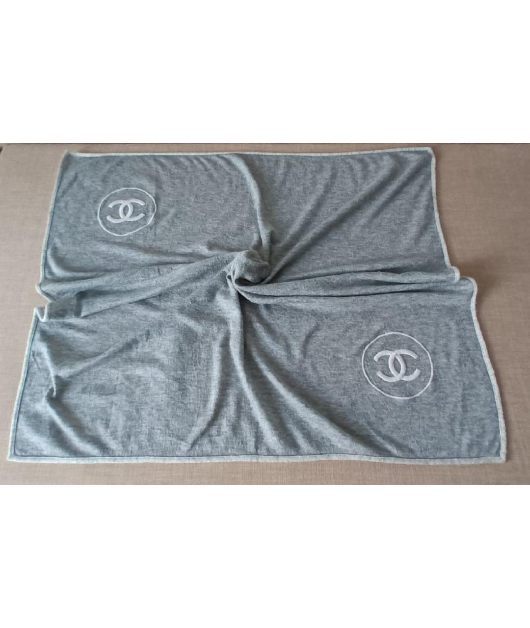 CHANEL Серый кашемировый платок, фото 3