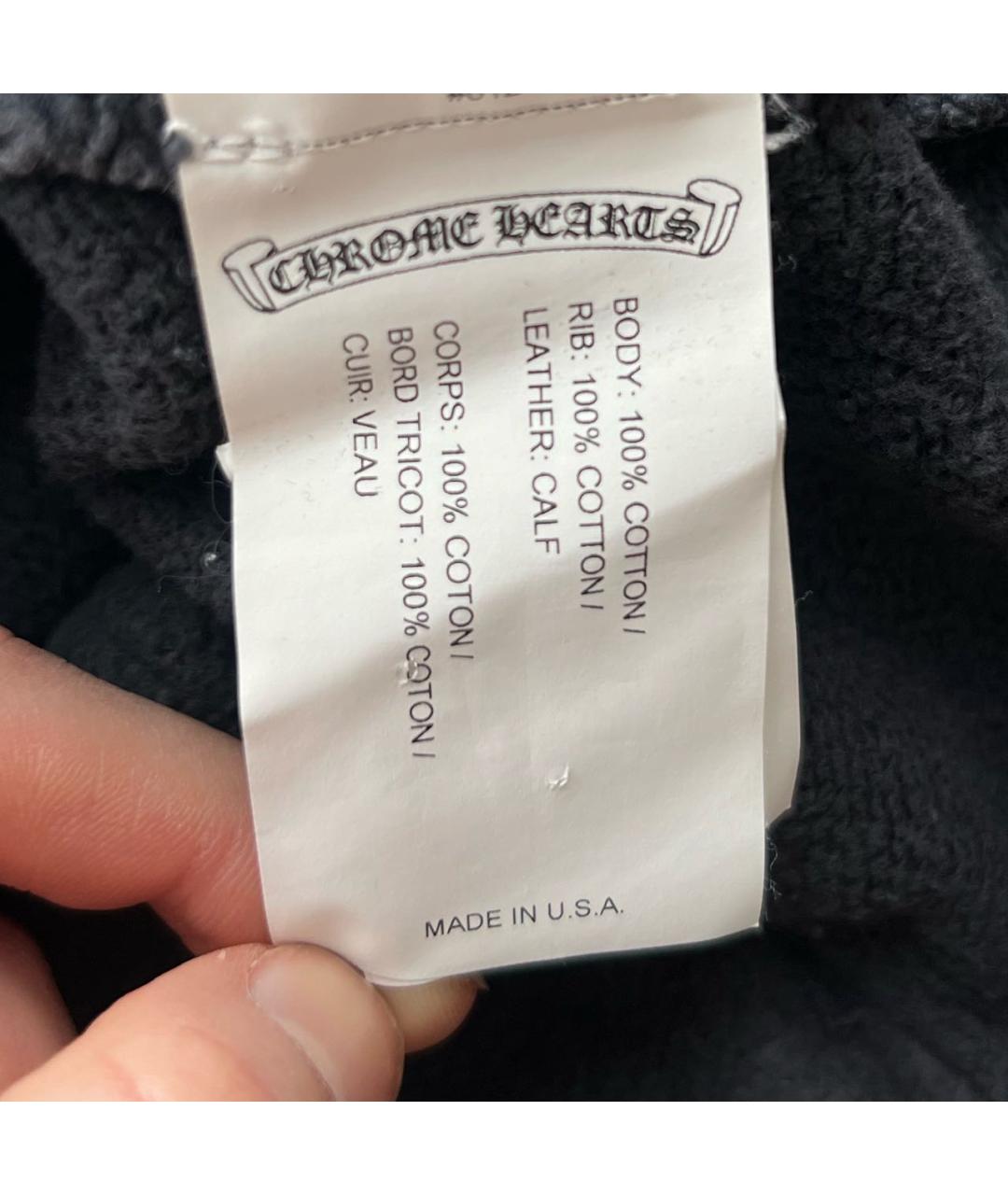 CHROME HEARTS Черные хлопковые повседневные брюки, фото 3