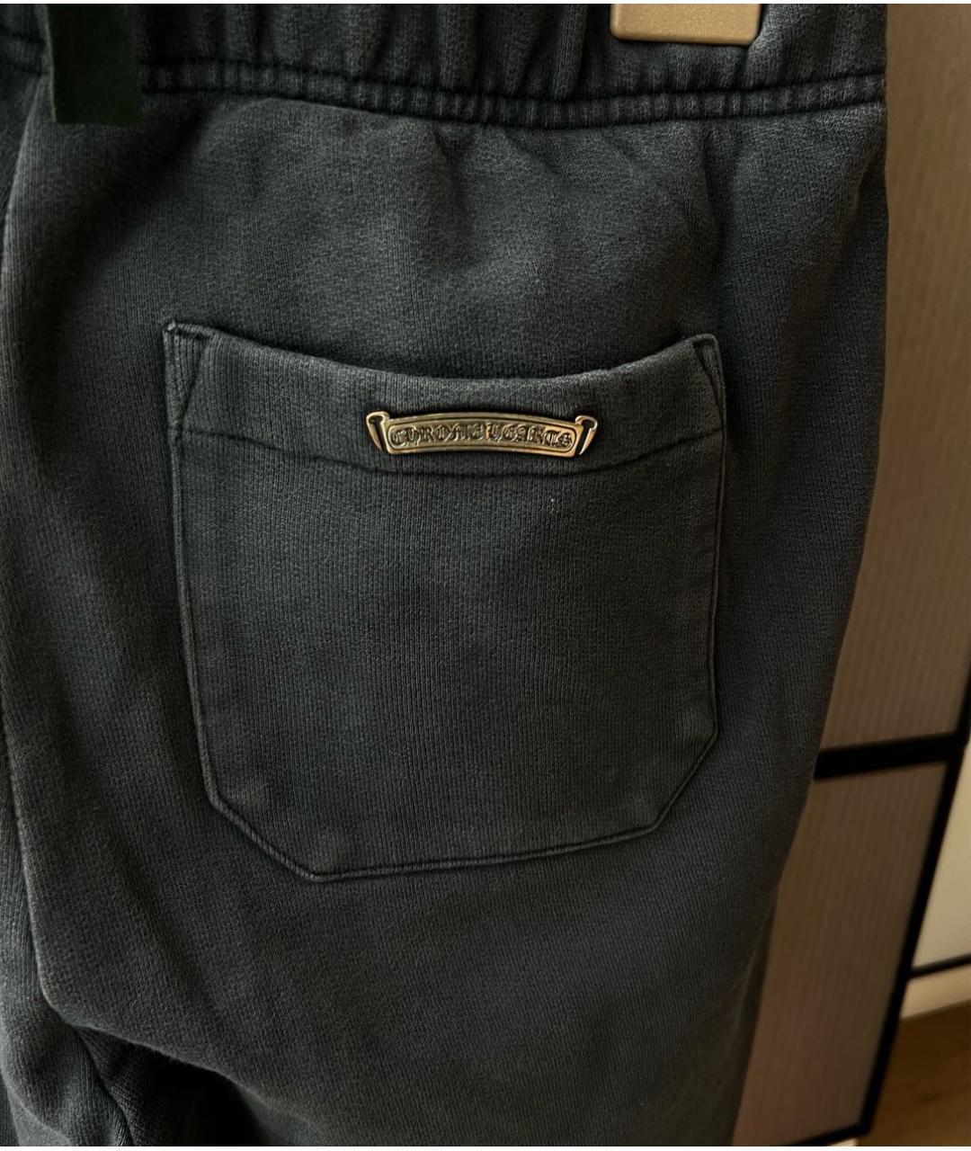 CHROME HEARTS Черные хлопковые повседневные брюки, фото 2