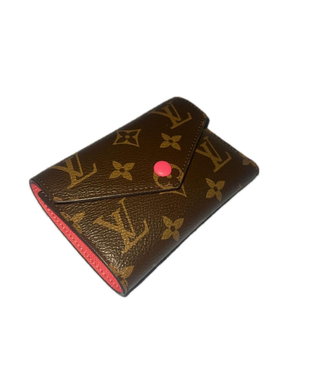 LOUIS VUITTON Коричневый кожаный кошелек, фото 5