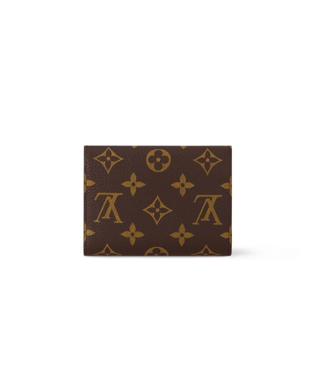 LOUIS VUITTON Коричневый кожаный кошелек, фото 4