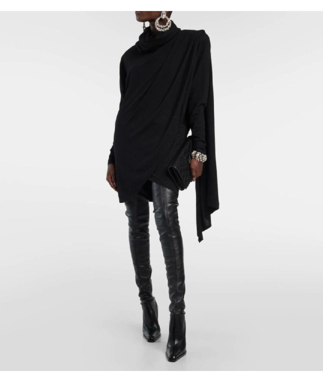 SAINT LAURENT Черное шерстяное повседневное платье, фото 9