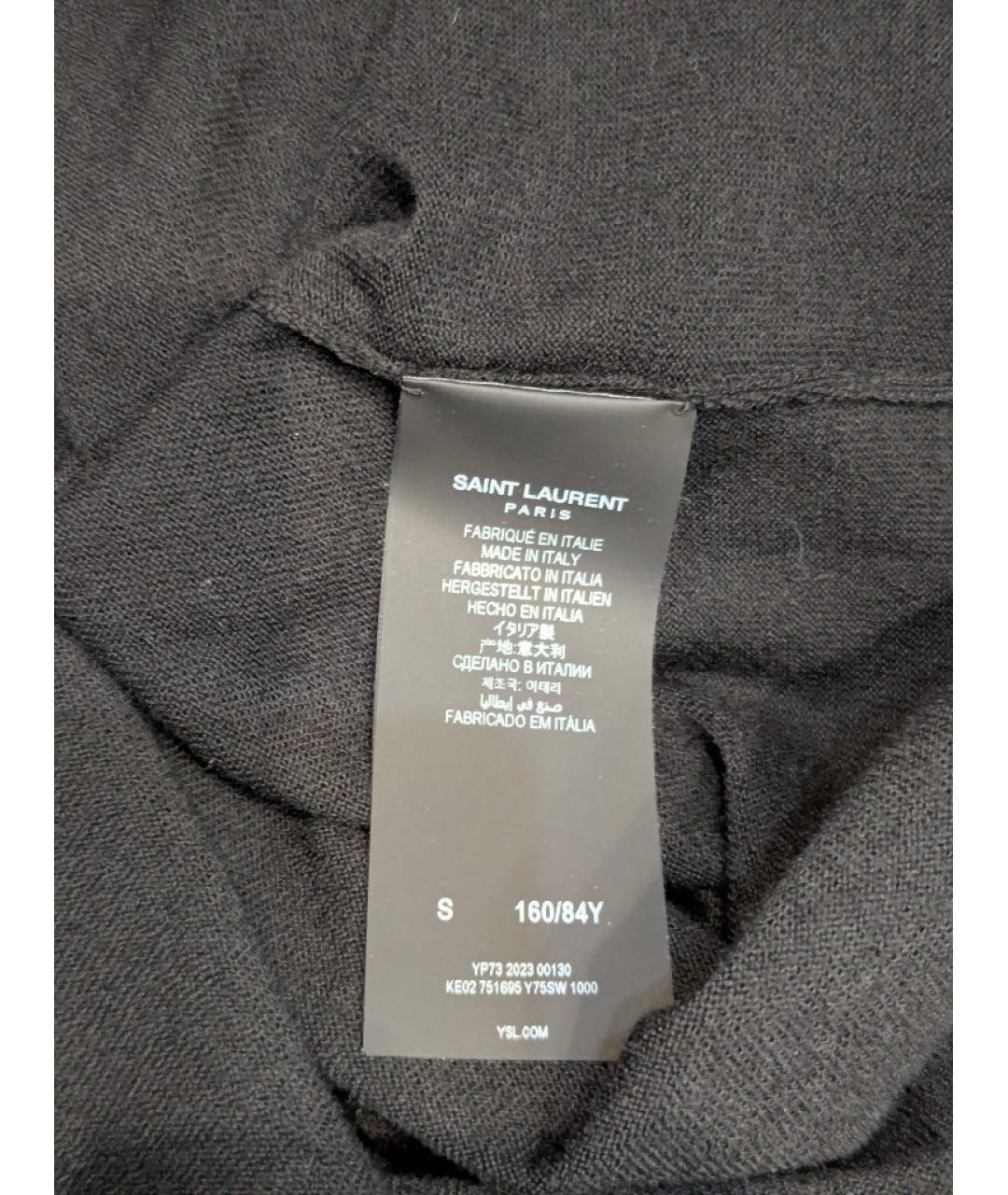 SAINT LAURENT Черное шерстяное повседневное платье, фото 3