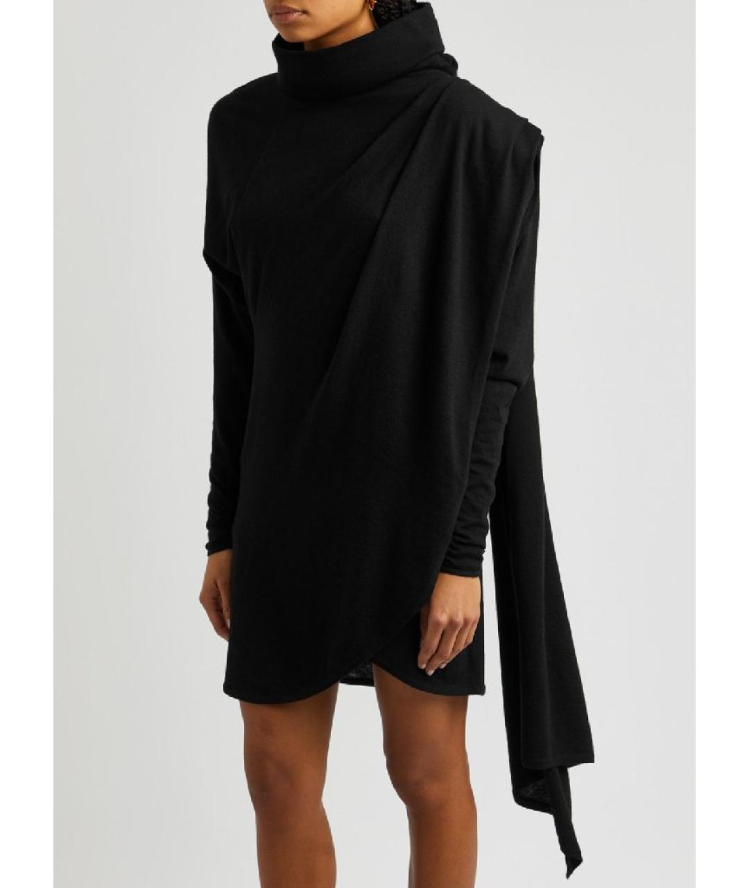 SAINT LAURENT Черное шерстяное повседневное платье, фото 7