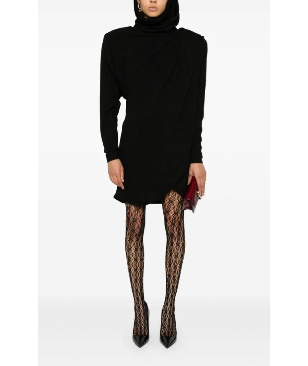 SAINT LAURENT Черное шерстяное повседневное платье, фото 5