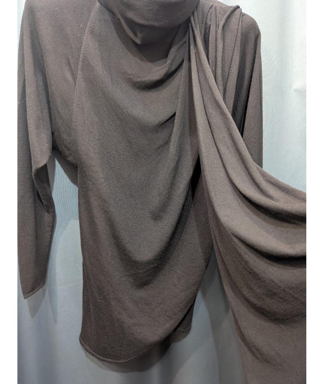 SAINT LAURENT Черное шерстяное повседневное платье, фото 4