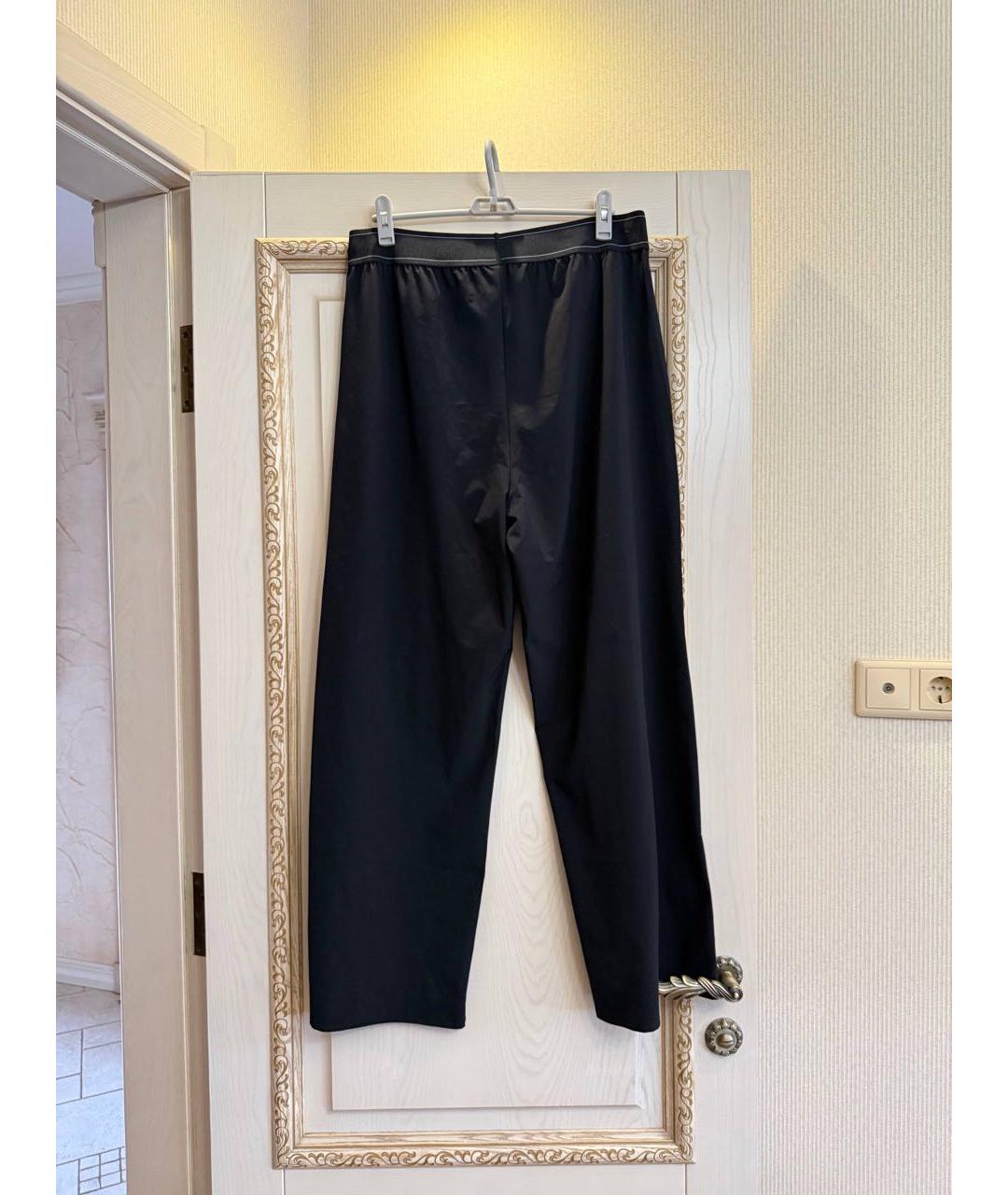 ALO YOGA Черные хлопко-эластановые брюки широкие, фото 2