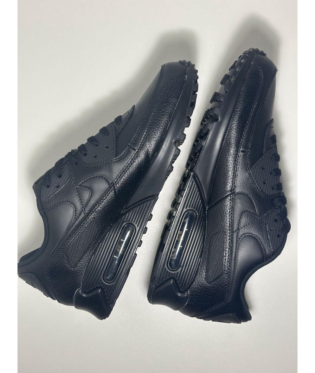 NIKE Черные кожаные низкие кроссовки / кеды, фото 6