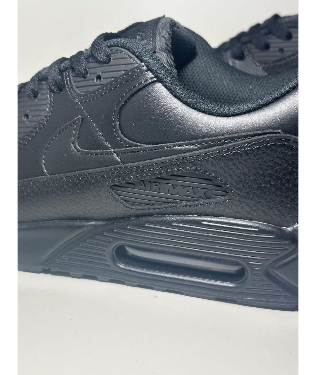 NIKE Черные кожаные низкие кроссовки / кеды, фото 7