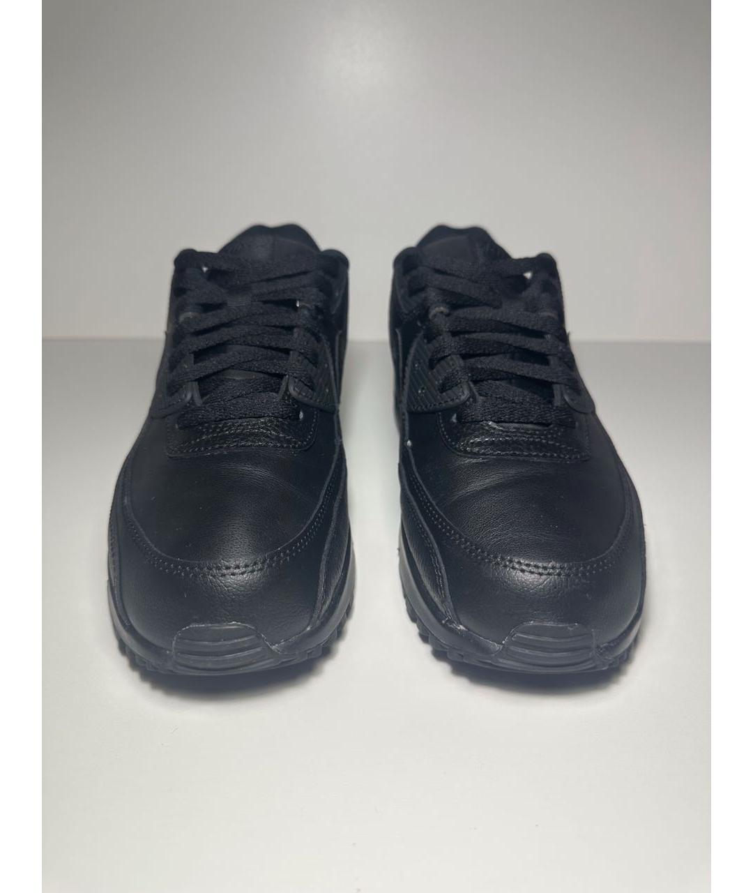 NIKE Черные кожаные низкие кроссовки / кеды, фото 2