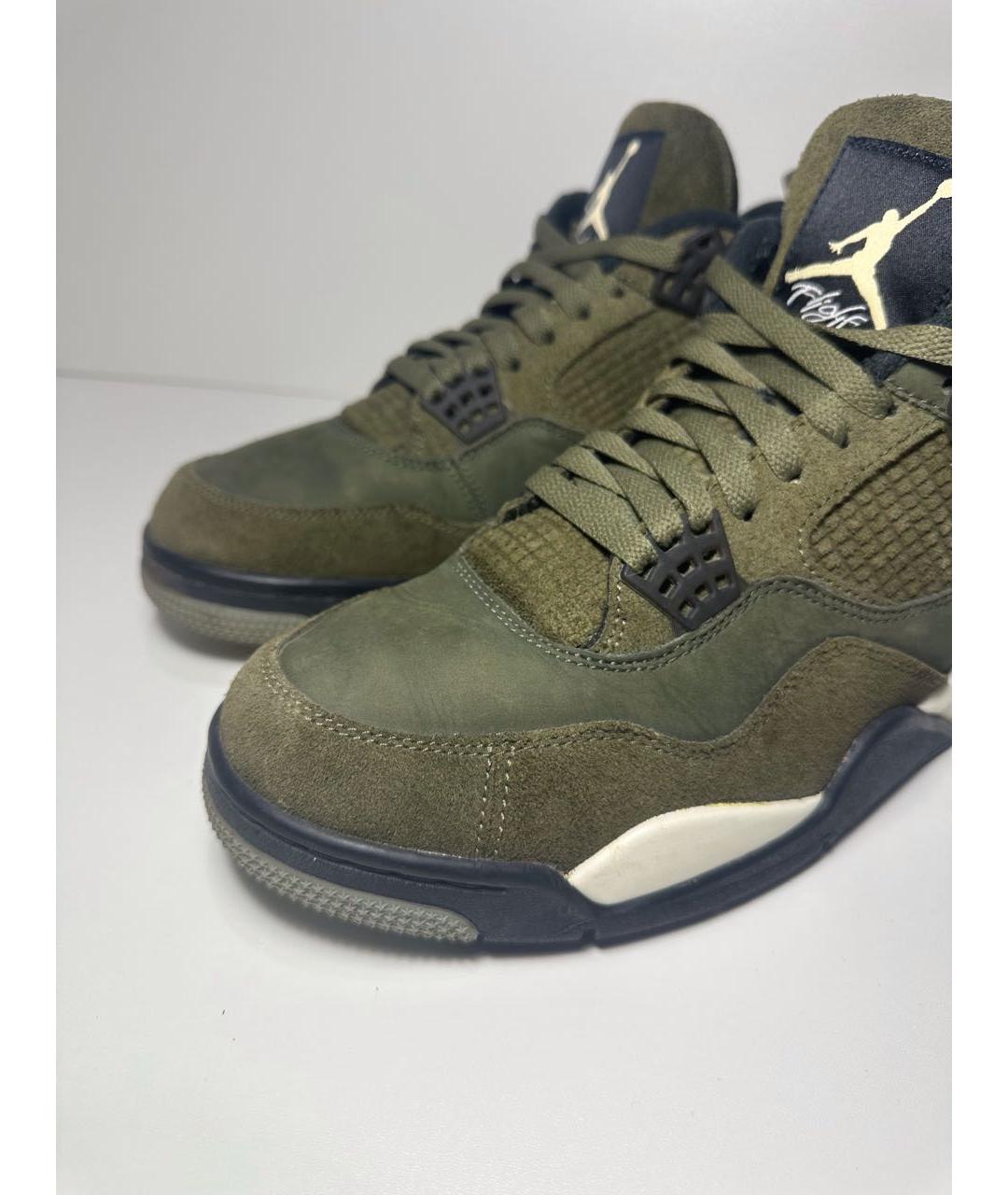JORDAN Зеленые нубуковые высокие кроссовки / кеды, фото 7