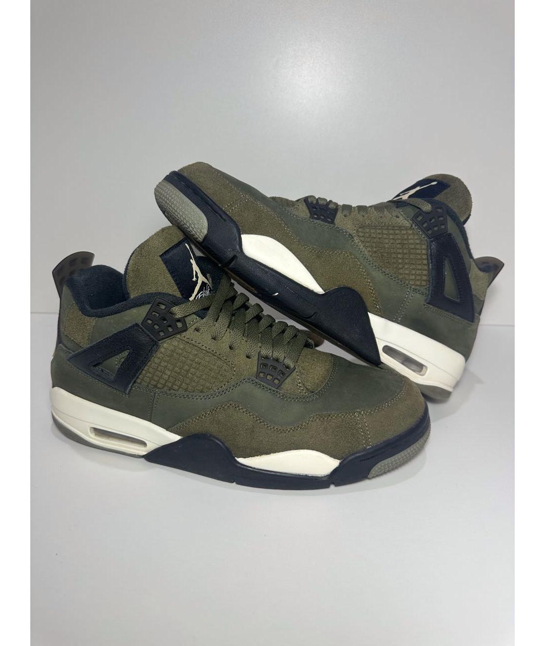 JORDAN Зеленые нубуковые высокие кроссовки / кеды, фото 5