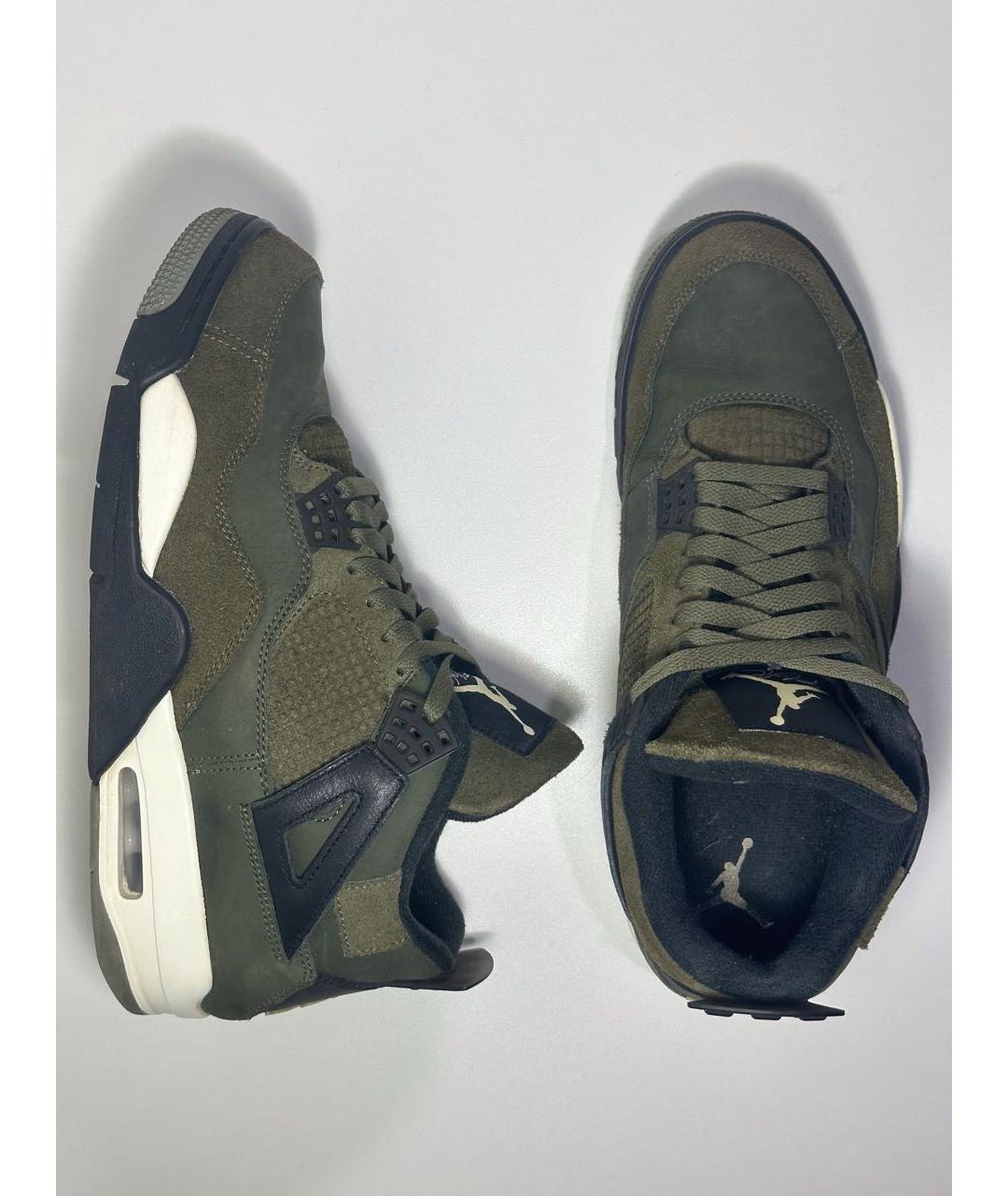 JORDAN Зеленые нубуковые высокие кроссовки / кеды, фото 4