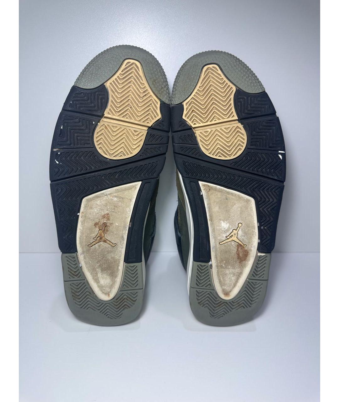 JORDAN Зеленые нубуковые высокие кроссовки / кеды, фото 8