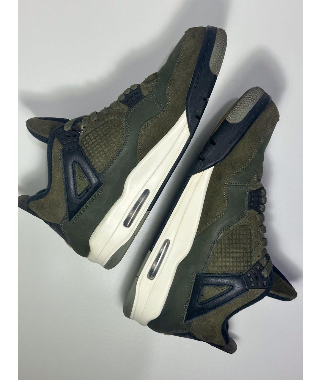JORDAN Зеленые нубуковые высокие кроссовки / кеды, фото 6