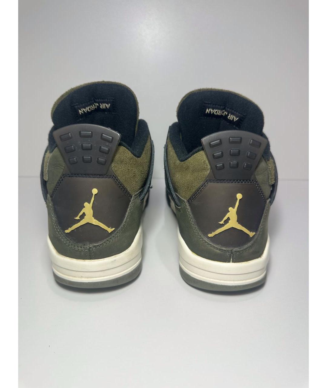 JORDAN Зеленые нубуковые высокие кроссовки / кеды, фото 3