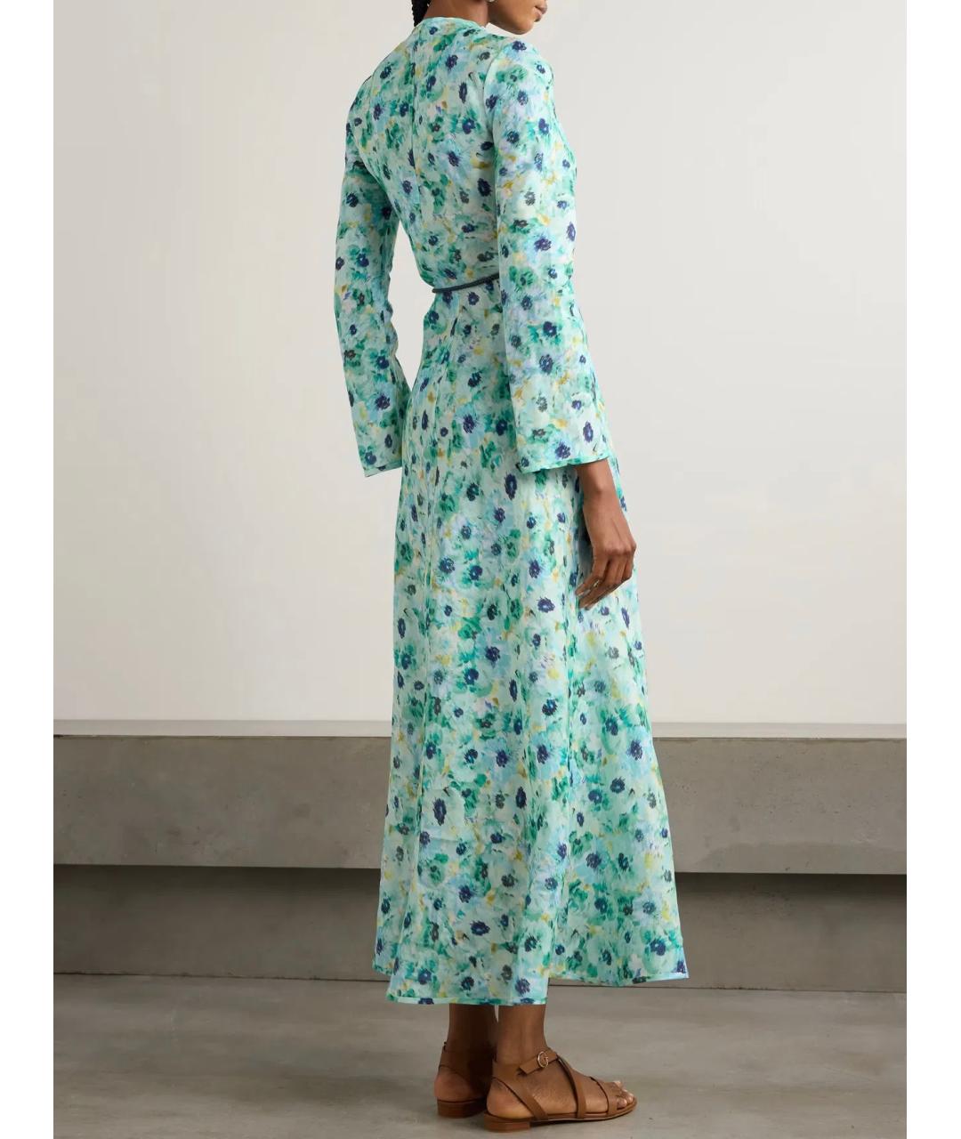 ZIMMERMANN Бирюзовое льняное коктейльное платье, фото 5