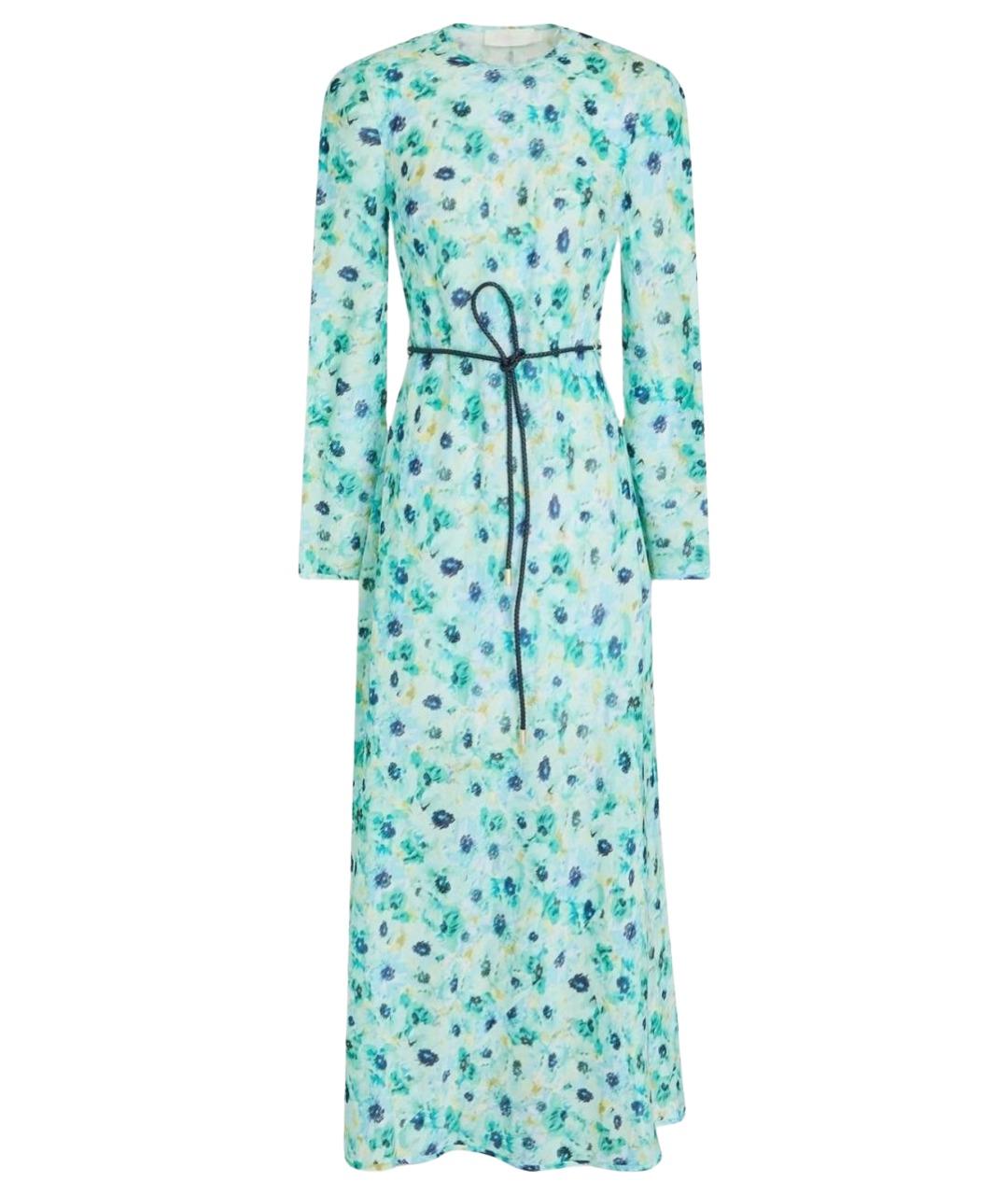 ZIMMERMANN Бирюзовое льняное коктейльное платье, фото 1