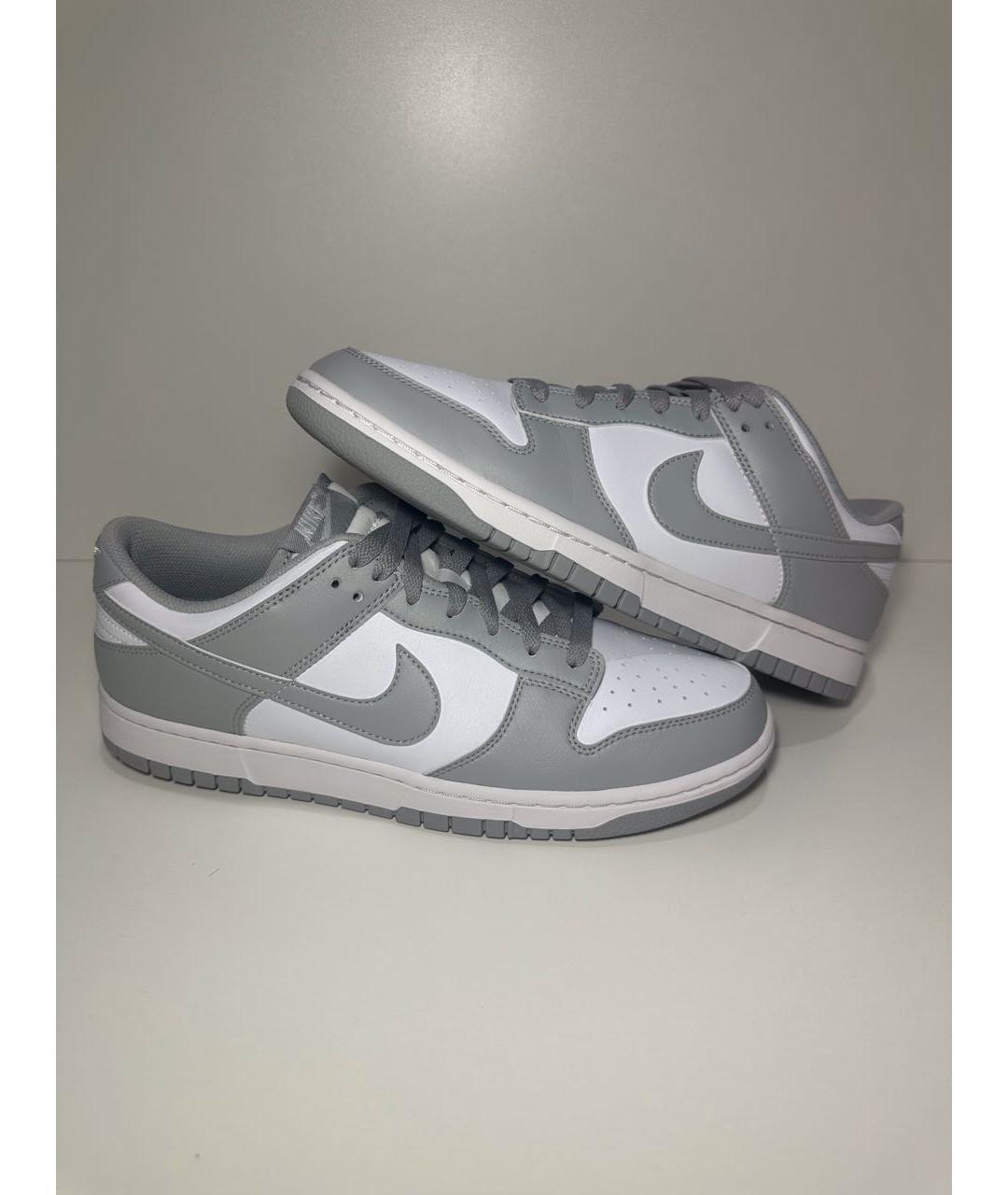 NIKE Серые кожаные низкие кроссовки / кеды, фото 5