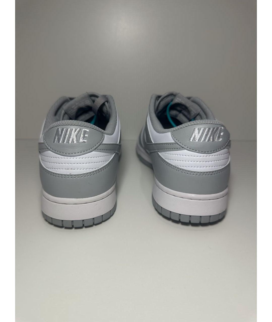 NIKE Серые кожаные низкие кроссовки / кеды, фото 4