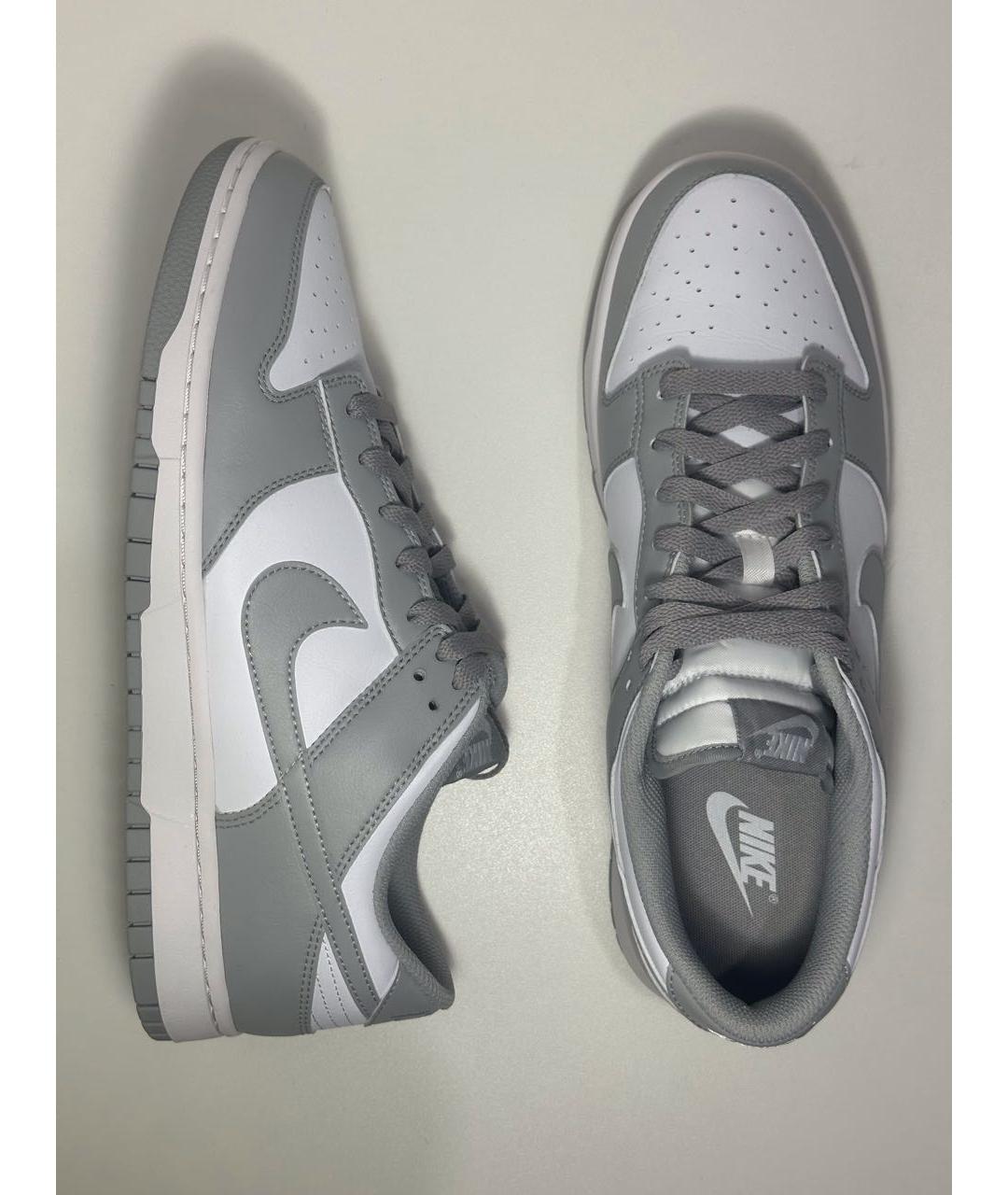 NIKE Серые кожаные низкие кроссовки / кеды, фото 3