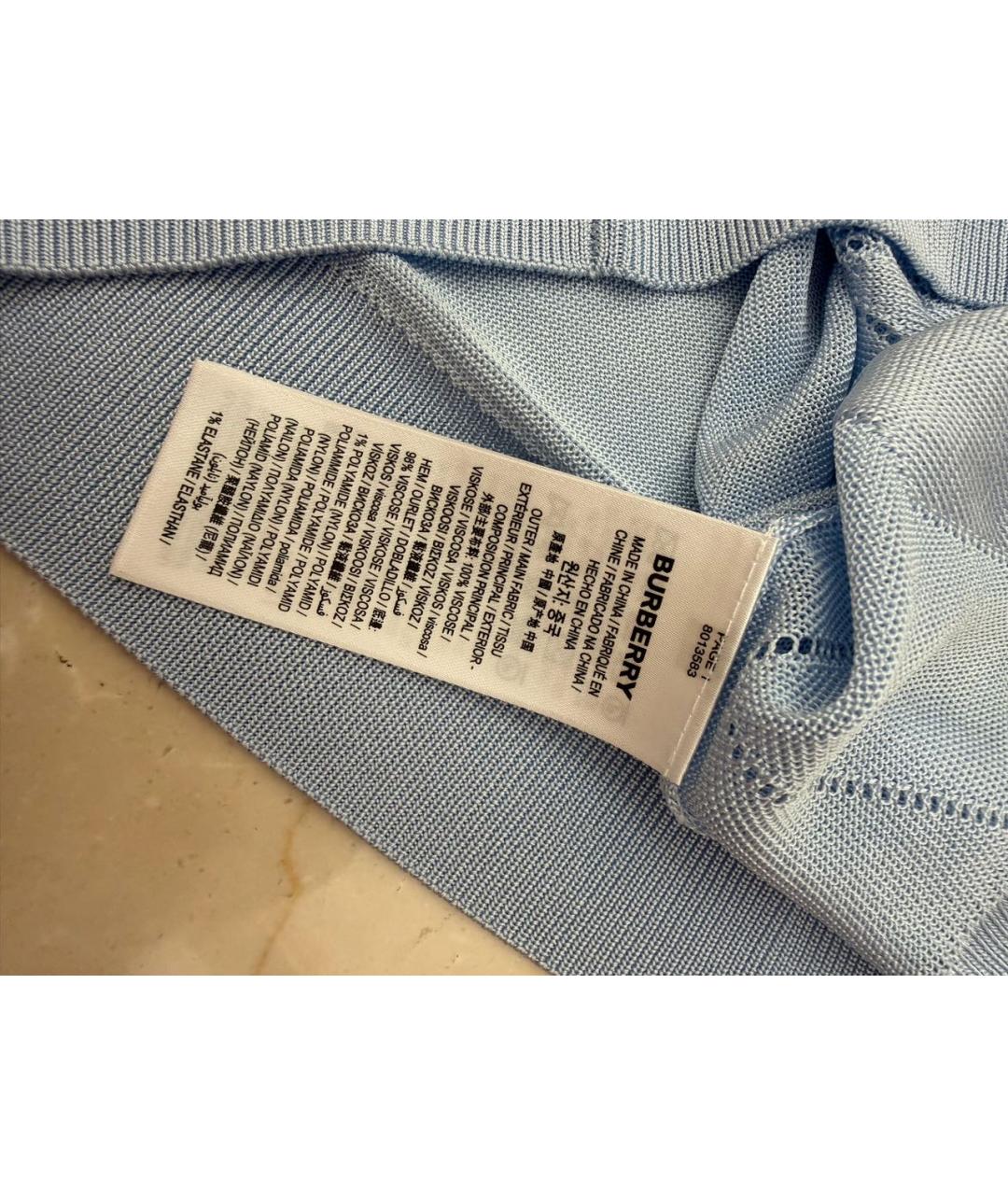 BURBERRY Голубой вискозный кардиган, фото 4