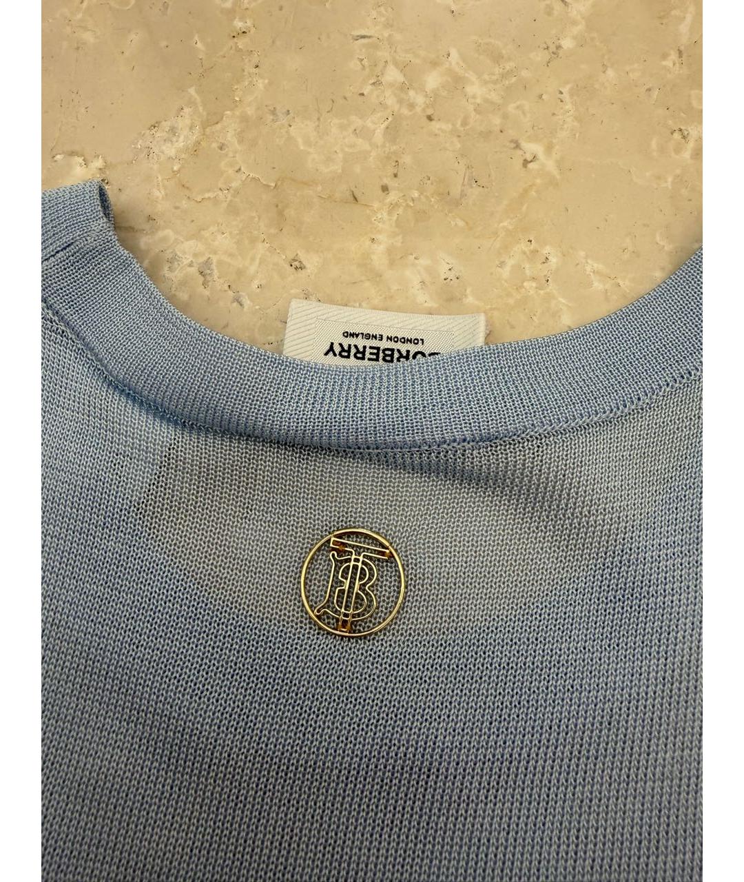 BURBERRY Голубой вискозный кардиган, фото 6