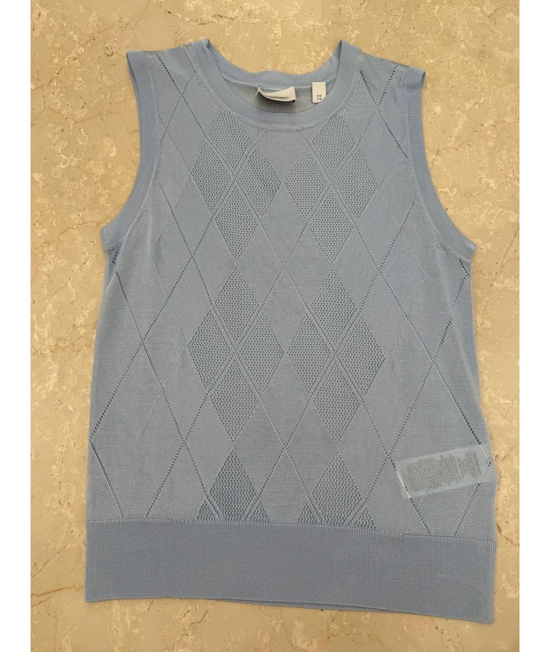 BURBERRY Голубой вискозный кардиган, фото 2