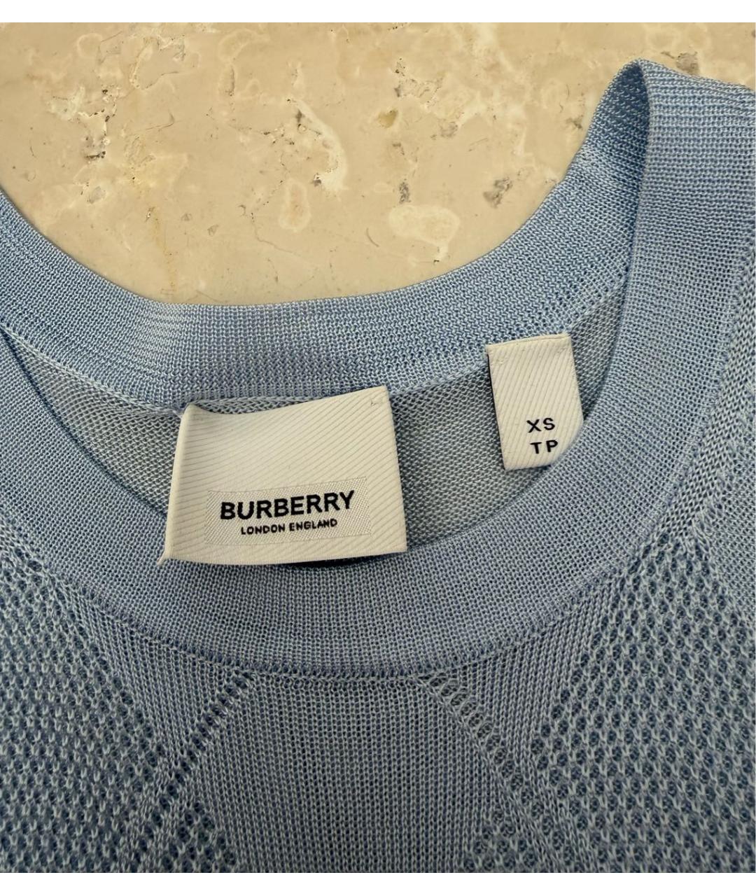 BURBERRY Голубой вискозный кардиган, фото 3