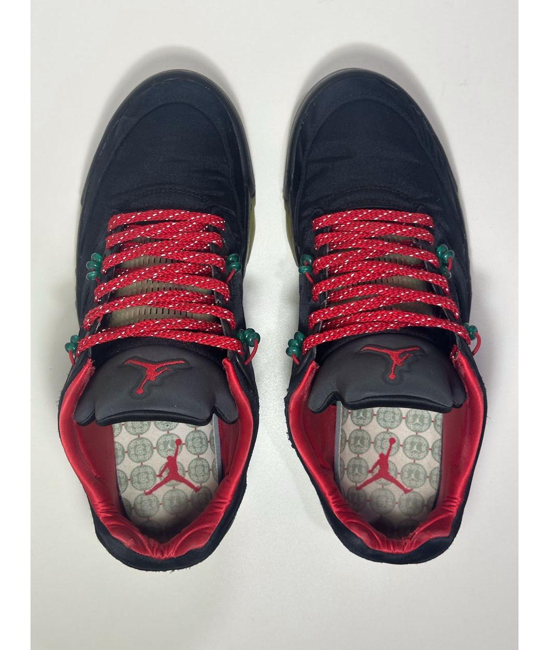 JORDAN Черные текстильные низкие кроссовки / кеды, фото 4