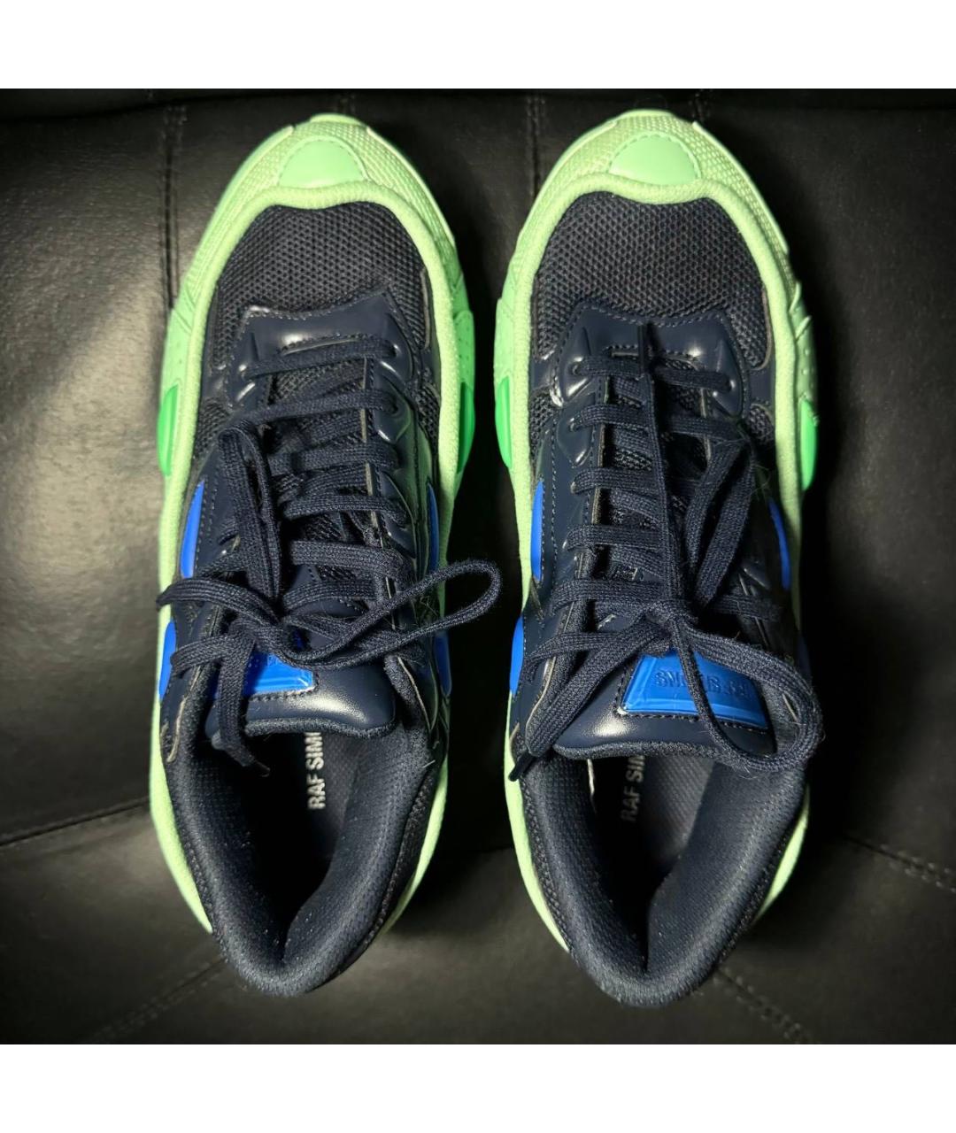 RAF SIMONS Зеленые текстильные низкие кроссовки / кеды, фото 7