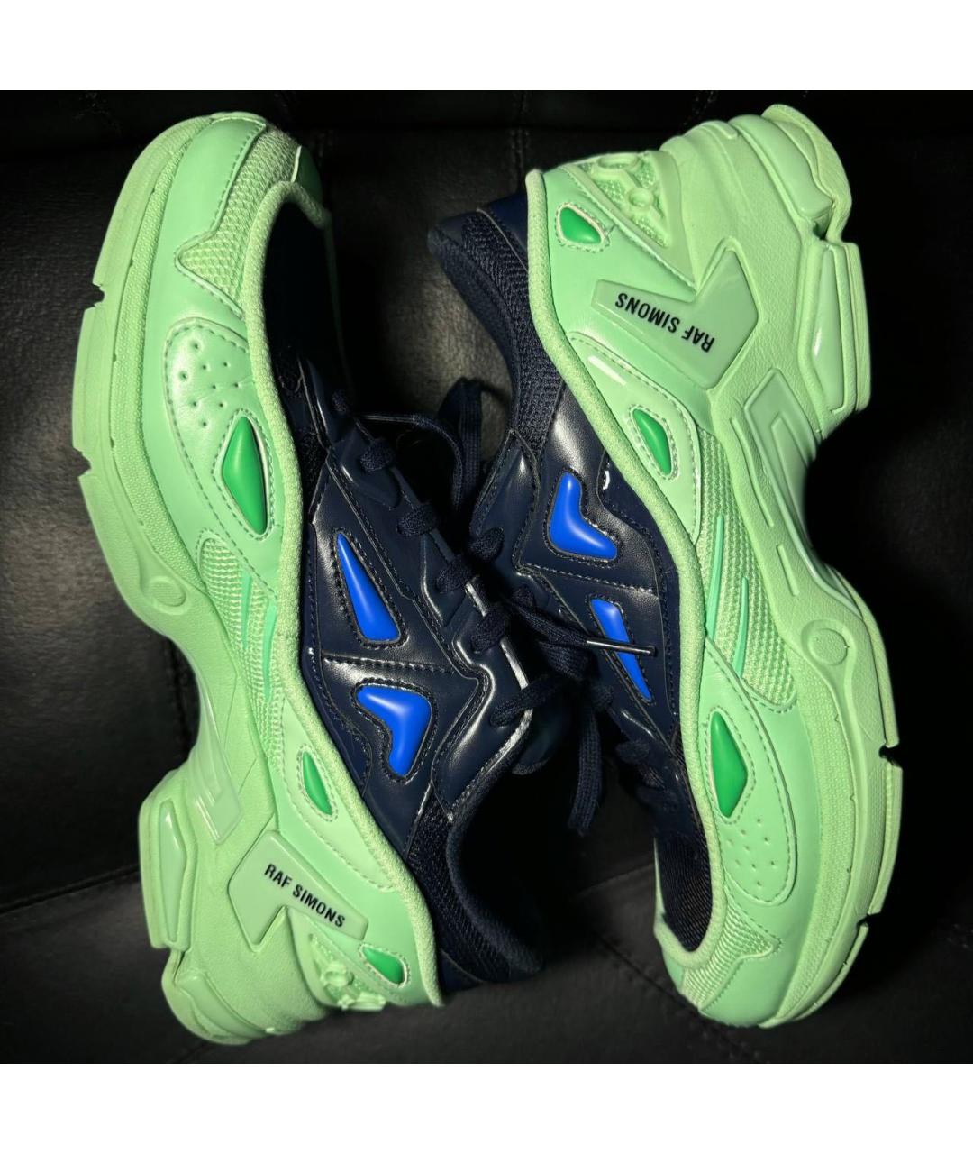 RAF SIMONS Зеленые текстильные низкие кроссовки / кеды, фото 5