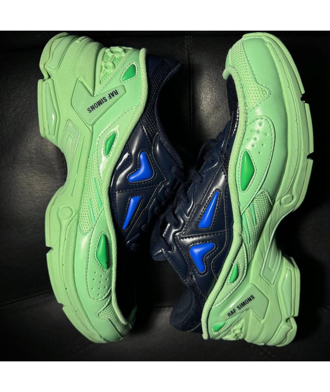 RAF SIMONS Зеленые текстильные низкие кроссовки / кеды, фото 4