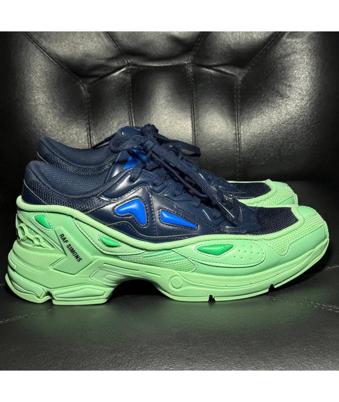 RAF SIMONS Зеленые текстильные низкие кроссовки / кеды, фото 9