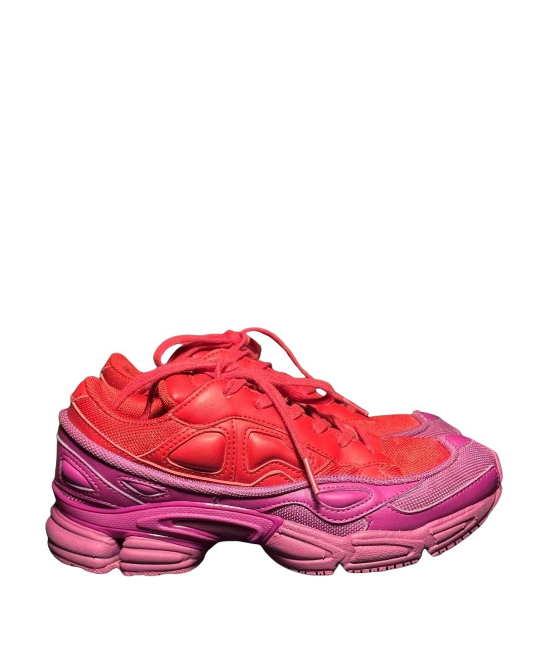 ADIDAS X RAF SIMONS Красные текстильные низкие кроссовки / кеды, фото 1