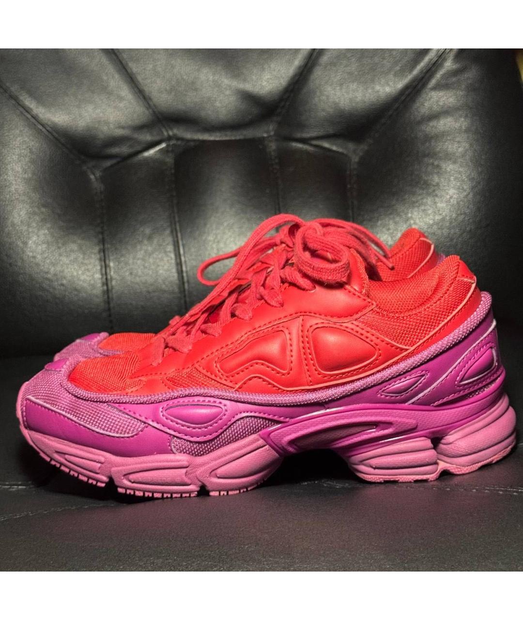 ADIDAS X RAF SIMONS Красные текстильные низкие кроссовки / кеды, фото 3