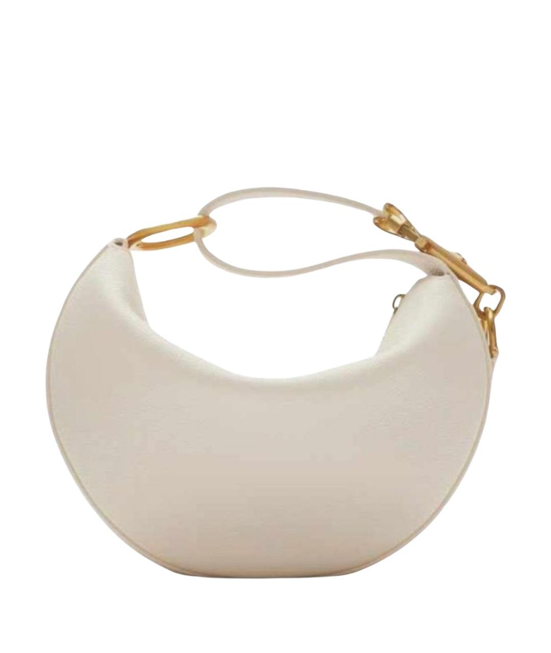 BURBERRY Белая кожаная сумка с короткими ручками, фото 1