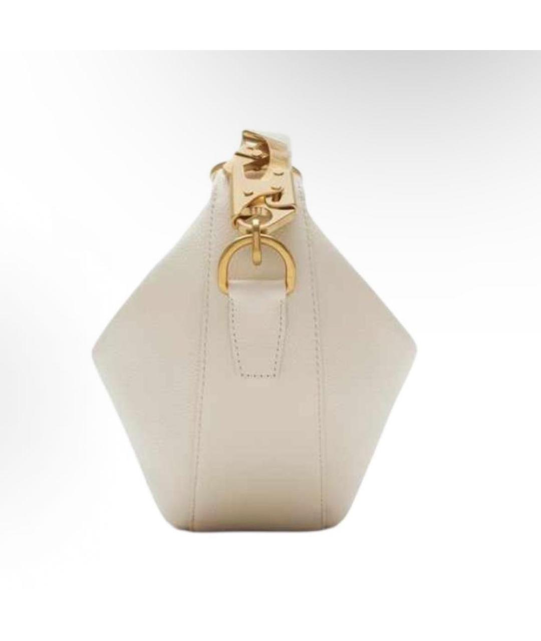 BURBERRY Белая кожаная сумка с короткими ручками, фото 2