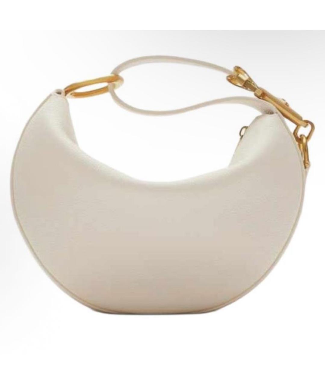 BURBERRY Белая кожаная сумка с короткими ручками, фото 4