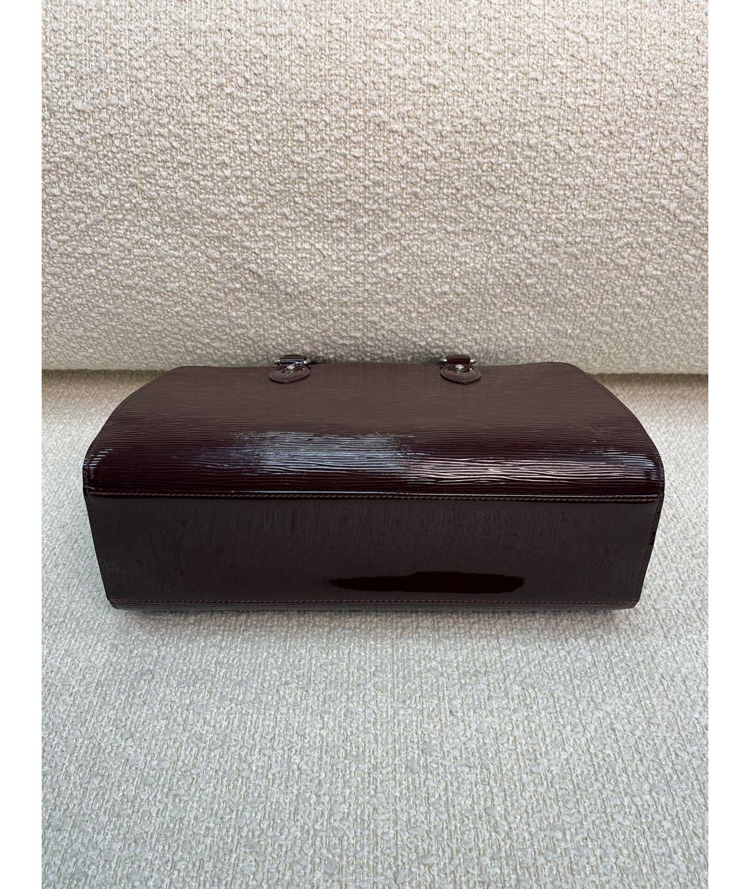 LOUIS VUITTON Бордовая сумка с короткими ручками из лакированной кожи, фото 7