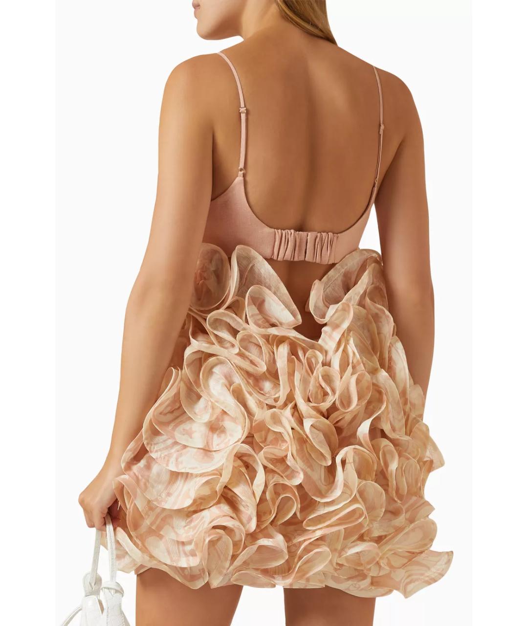 ZIMMERMANN Розовое шелковое коктейльное платье, фото 8