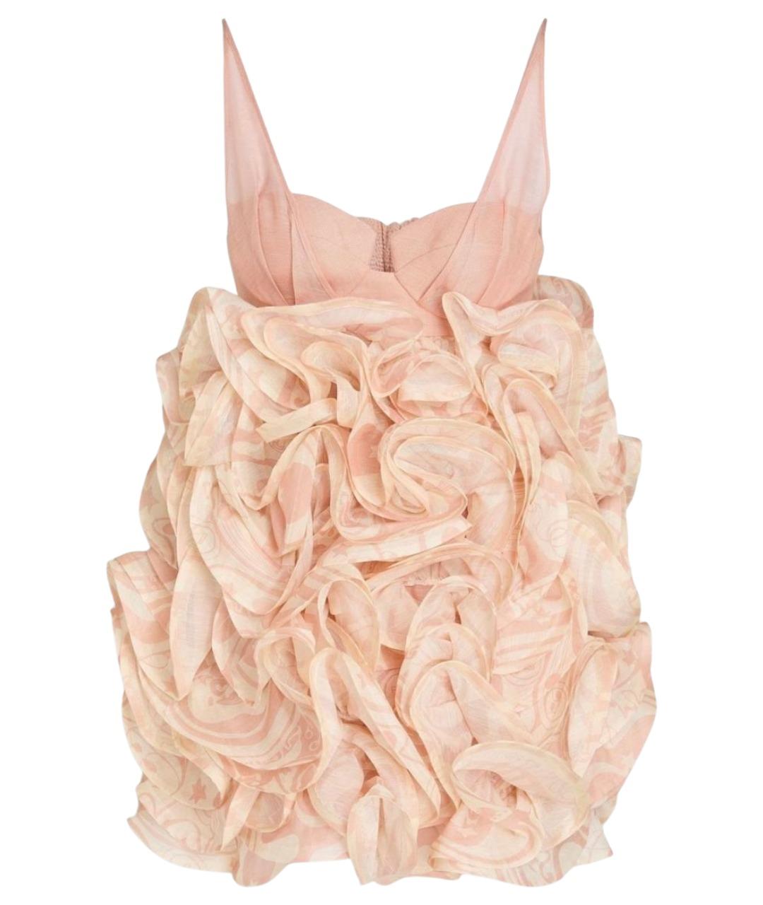 ZIMMERMANN Розовое шелковое коктейльное платье, фото 1