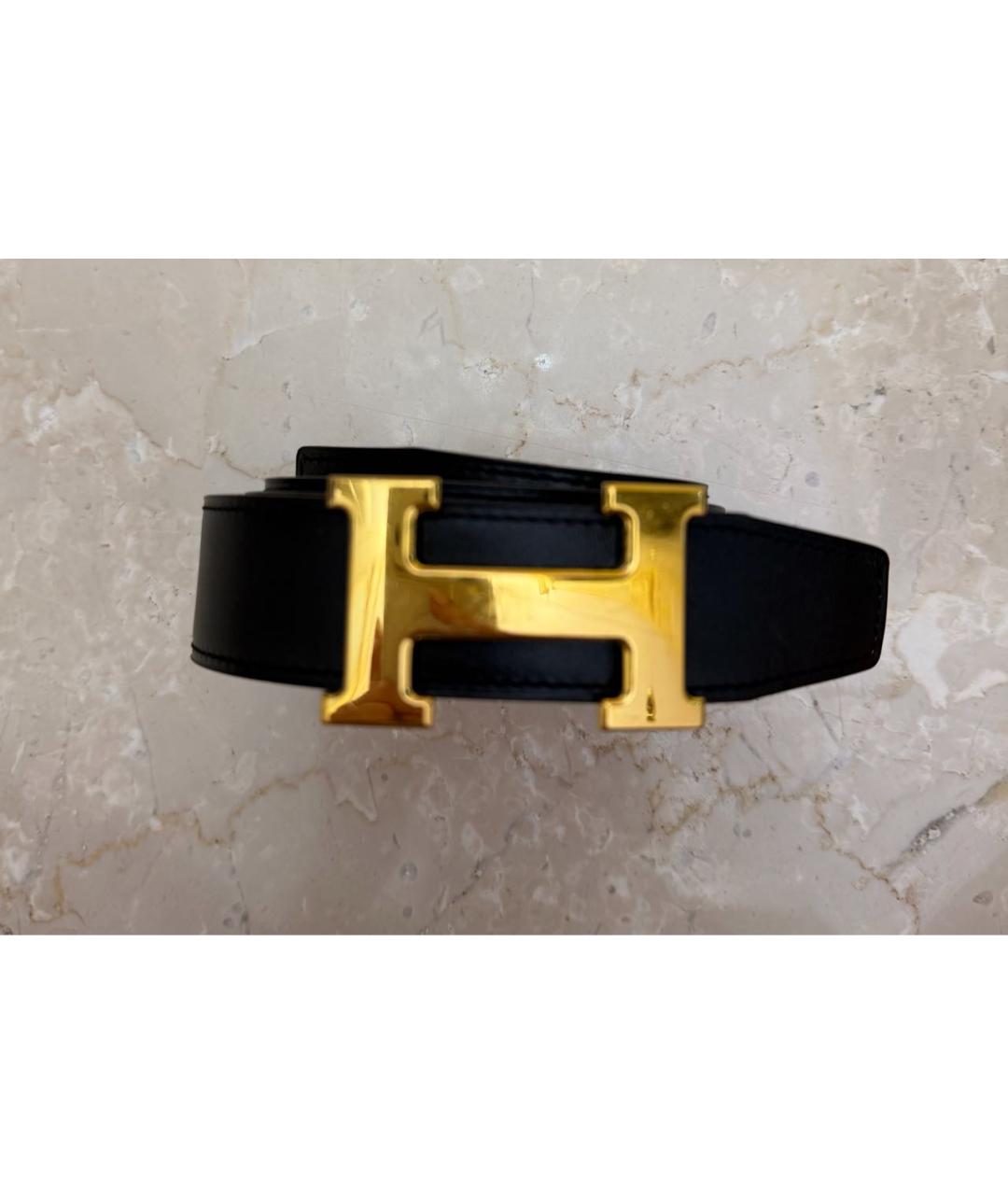 HERMES Черный кожаный ремень, фото 9