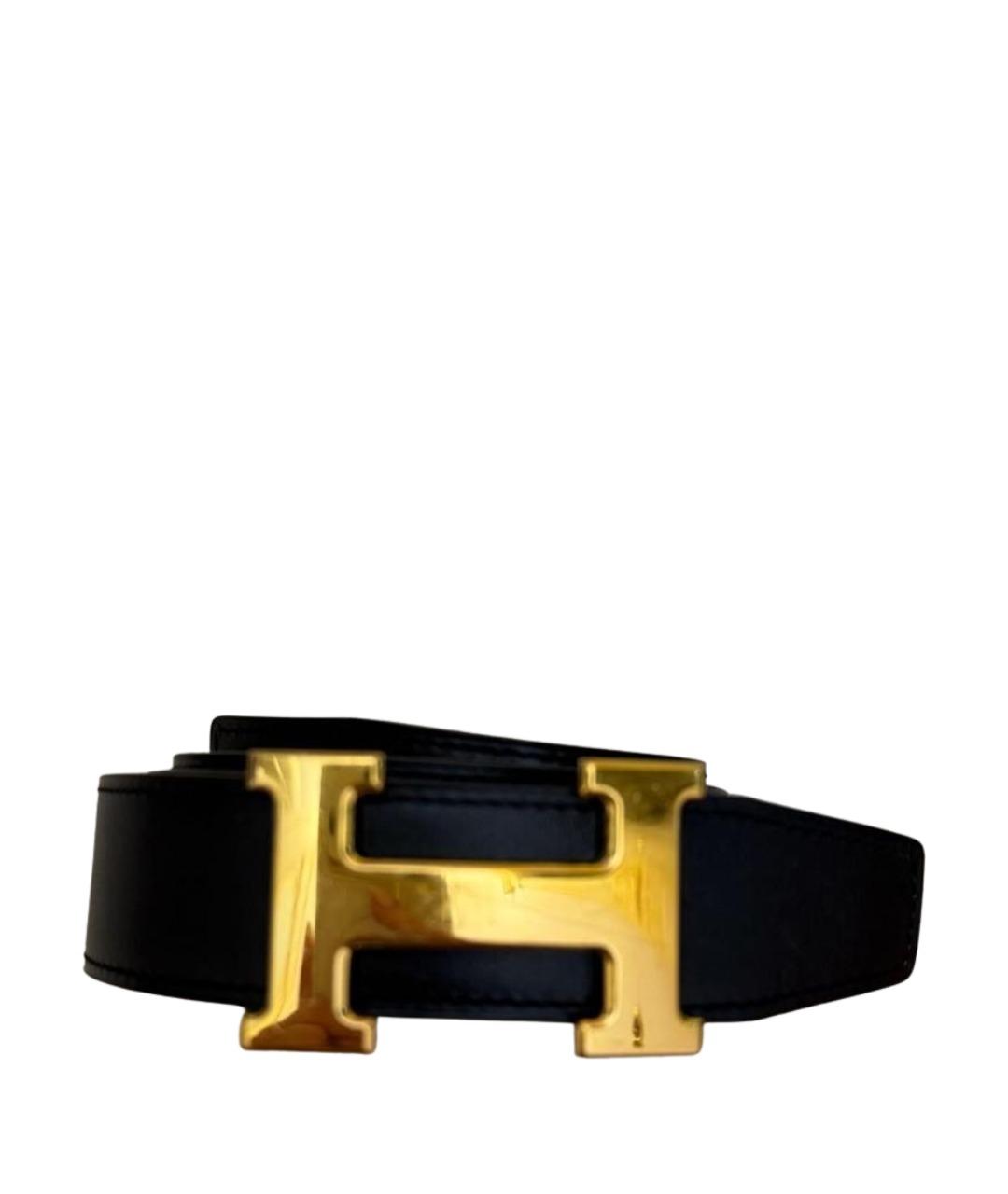 HERMES Черный кожаный ремень, фото 1