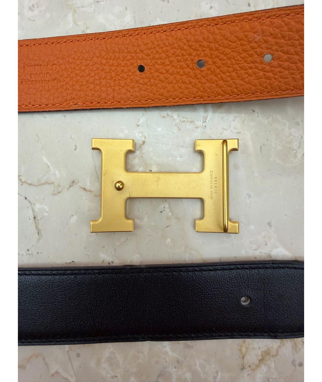 HERMES Черный кожаный ремень, фото 6