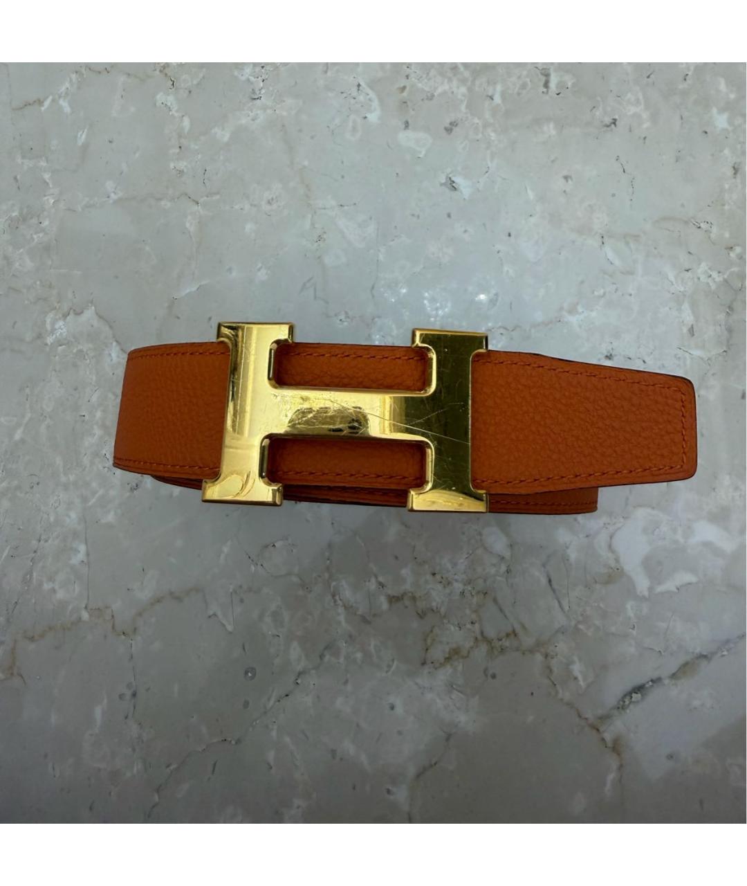 HERMES Черный кожаный ремень, фото 4