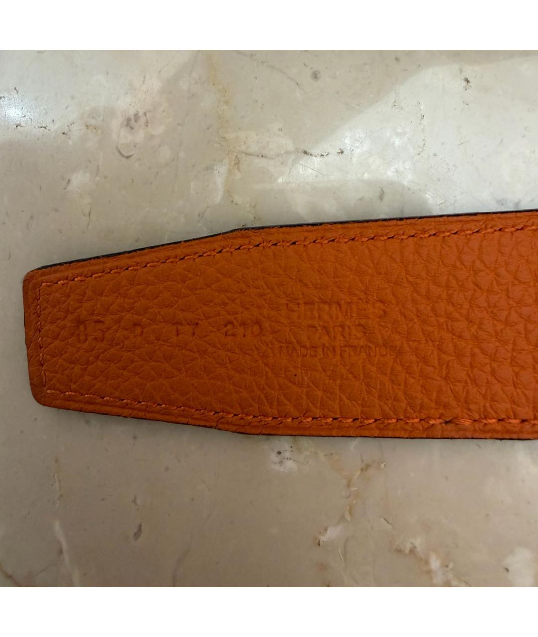 HERMES Черный кожаный ремень, фото 7