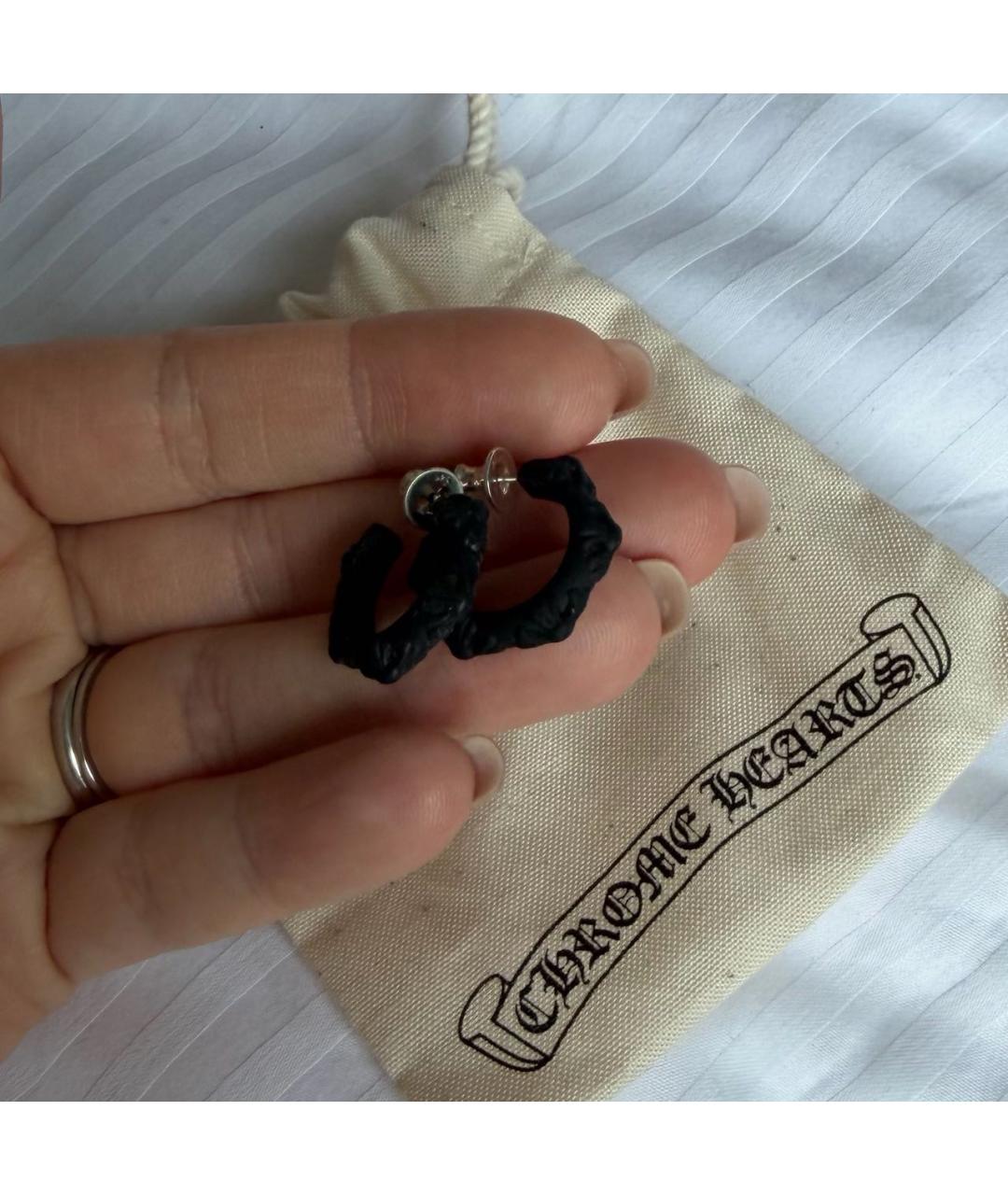 CHROME HEARTS Черные серьги, фото 5